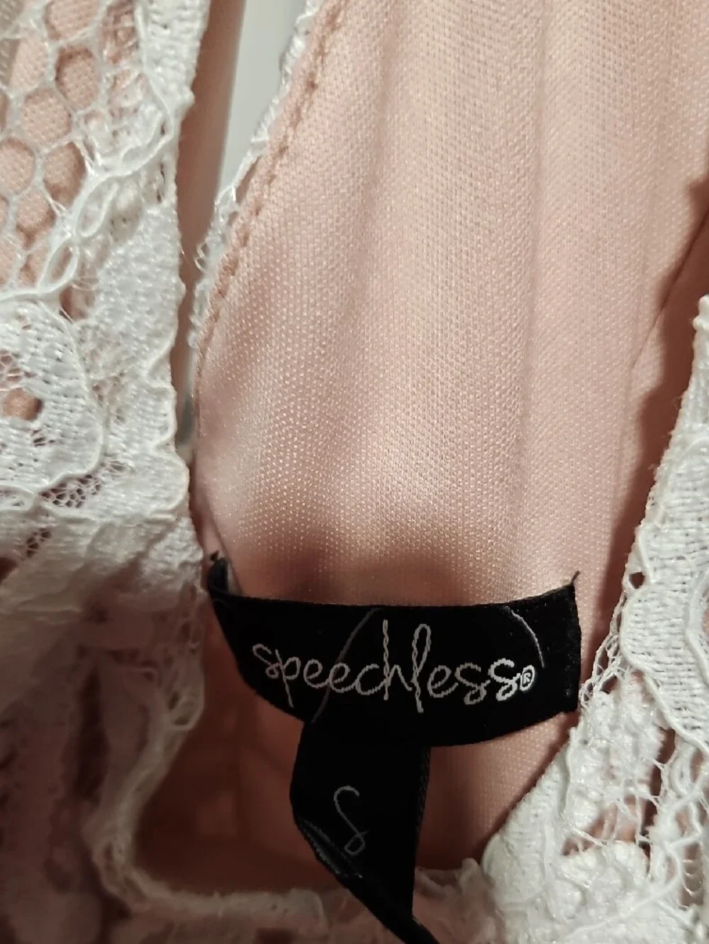 Speechless Ivory Lace Mini Dress with Nude Lining - Picture 4 of 4